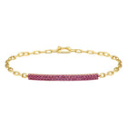 Pink Sapphire Gold Link Bracelet.