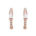 Rose Gold Baguette Hoops.