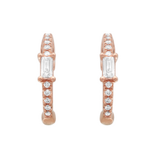 Rose Gold Baguette Hoops.