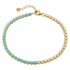Half Lapis Half Diamond Tennis Bracelet.