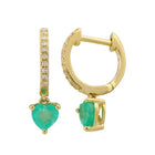 Heart Shape Drop Huggie Earrings.