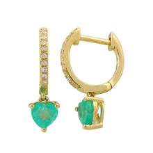 Heart Shape Drop Huggie Earrings.