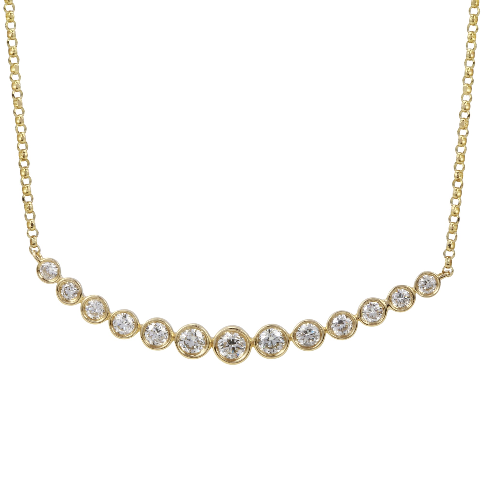 Curved Bar Pendant Necklace.