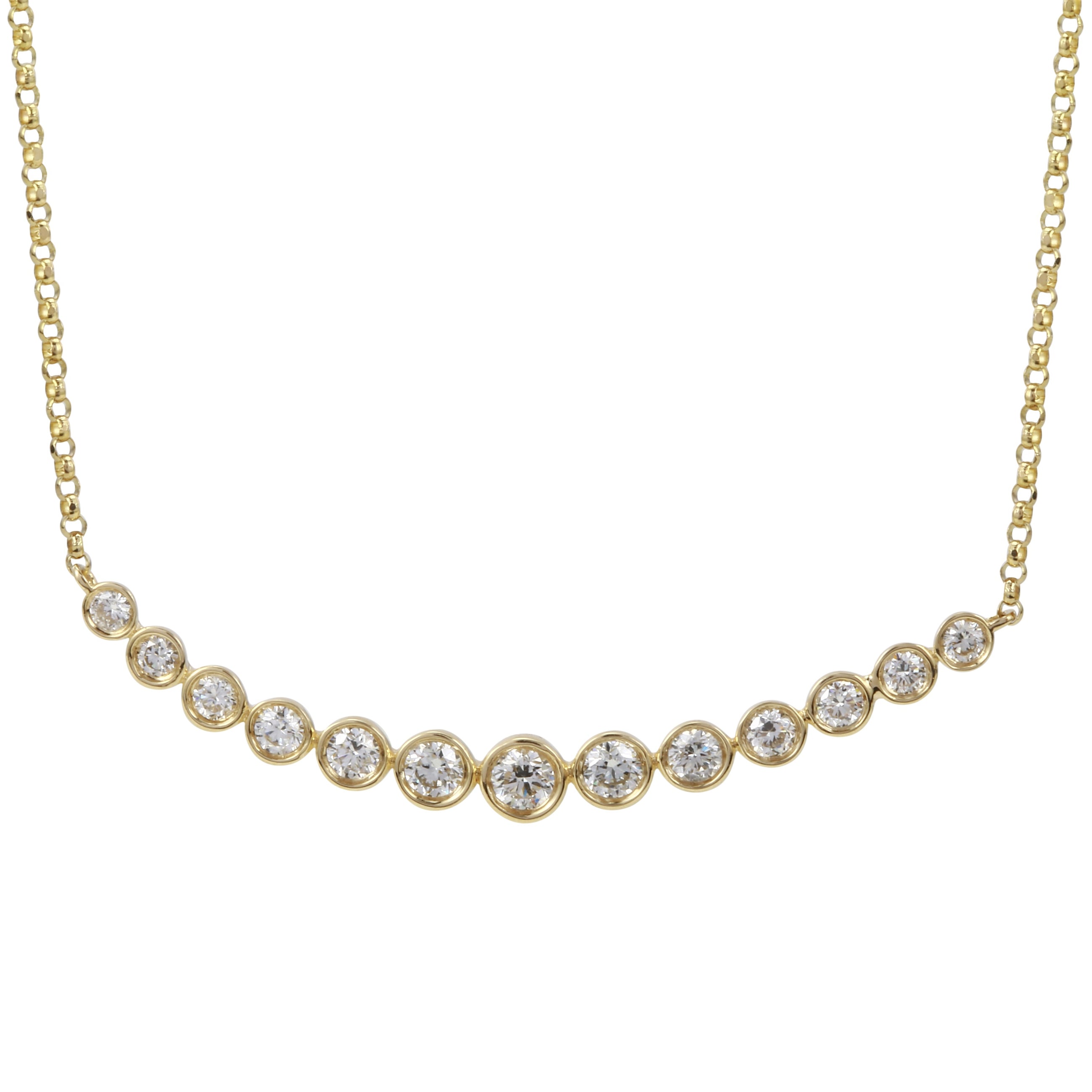 Curved Bar Pendant Necklace.