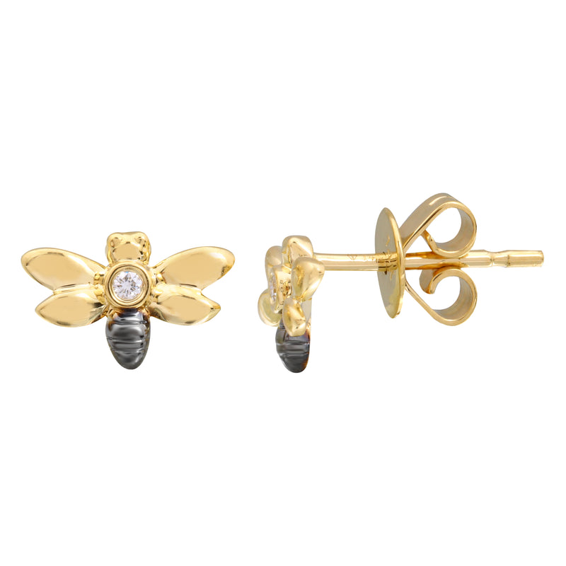 Diamond Bee Earrings.