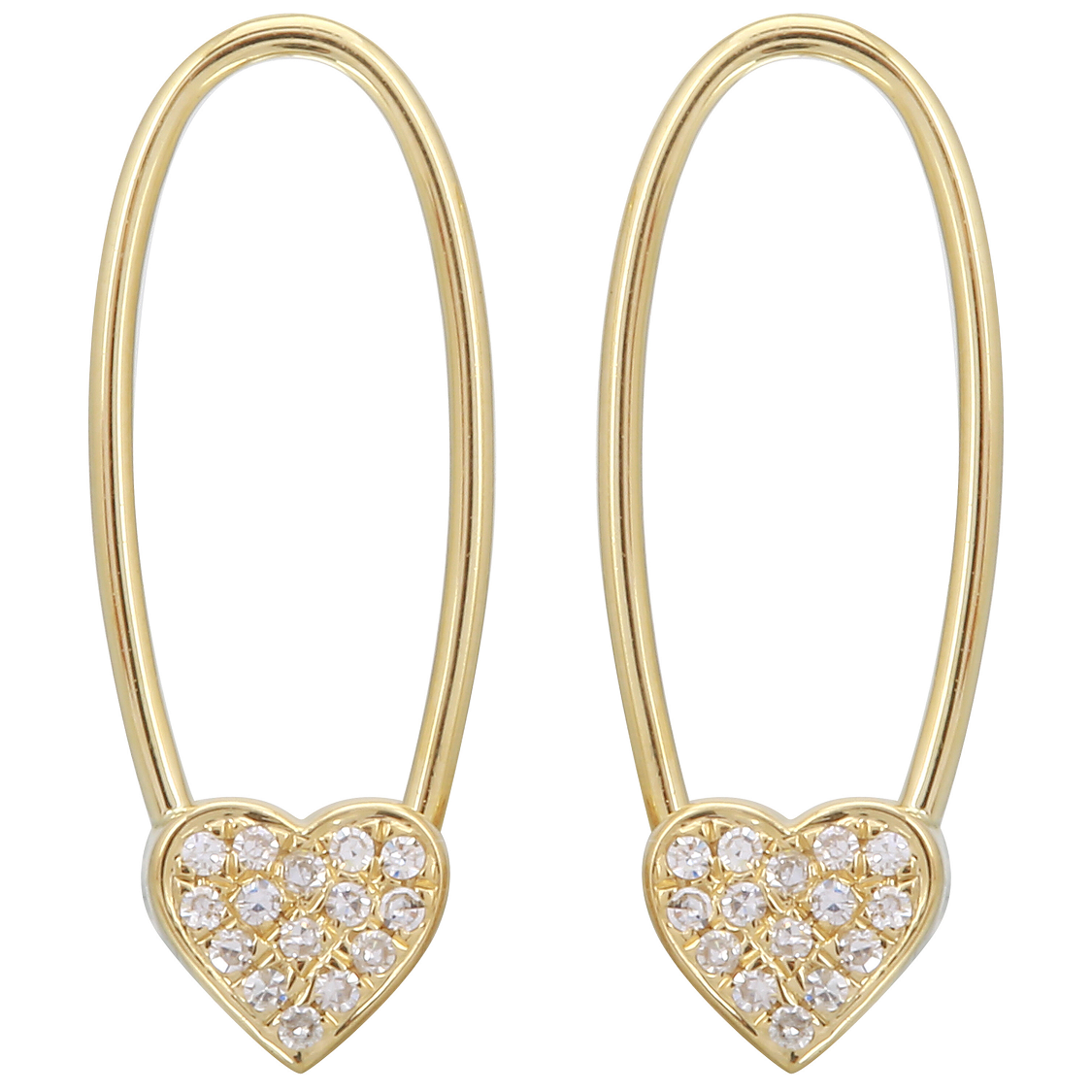 Heart Threader Drop Earrings.