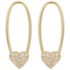 Heart Threader Drop Earrings.