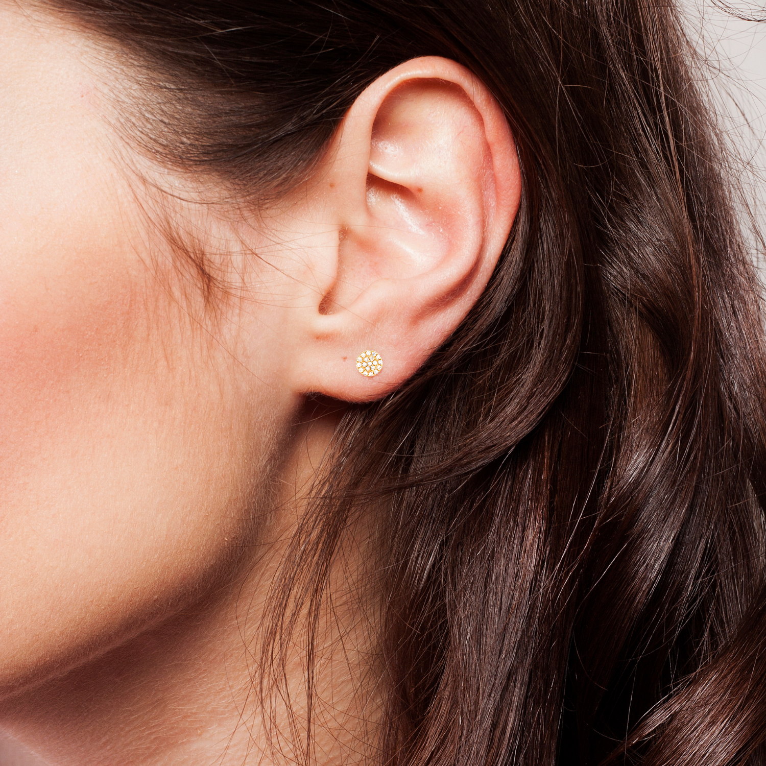 Mini Disc Diamond Studs.