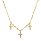 Gold Cross Diamond Necklace.