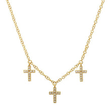 Gold Cross Diamond Necklace.