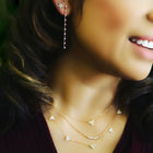 White Gold Station Strand Necklace.