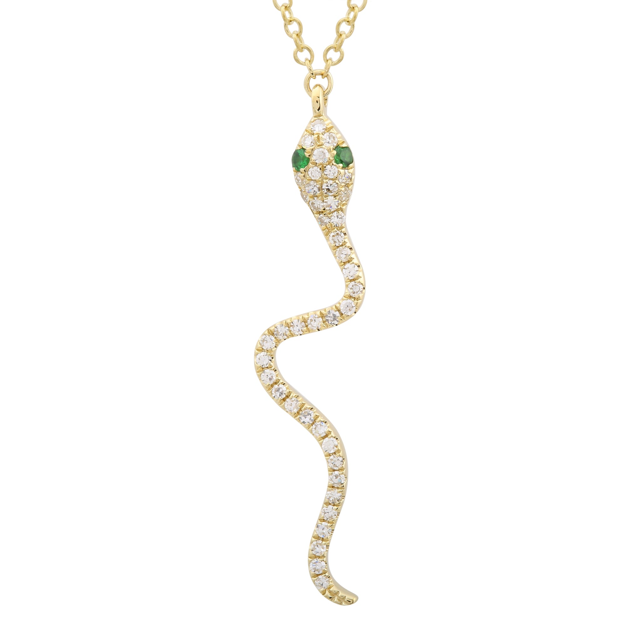Diamond Snake Pendant Necklace.