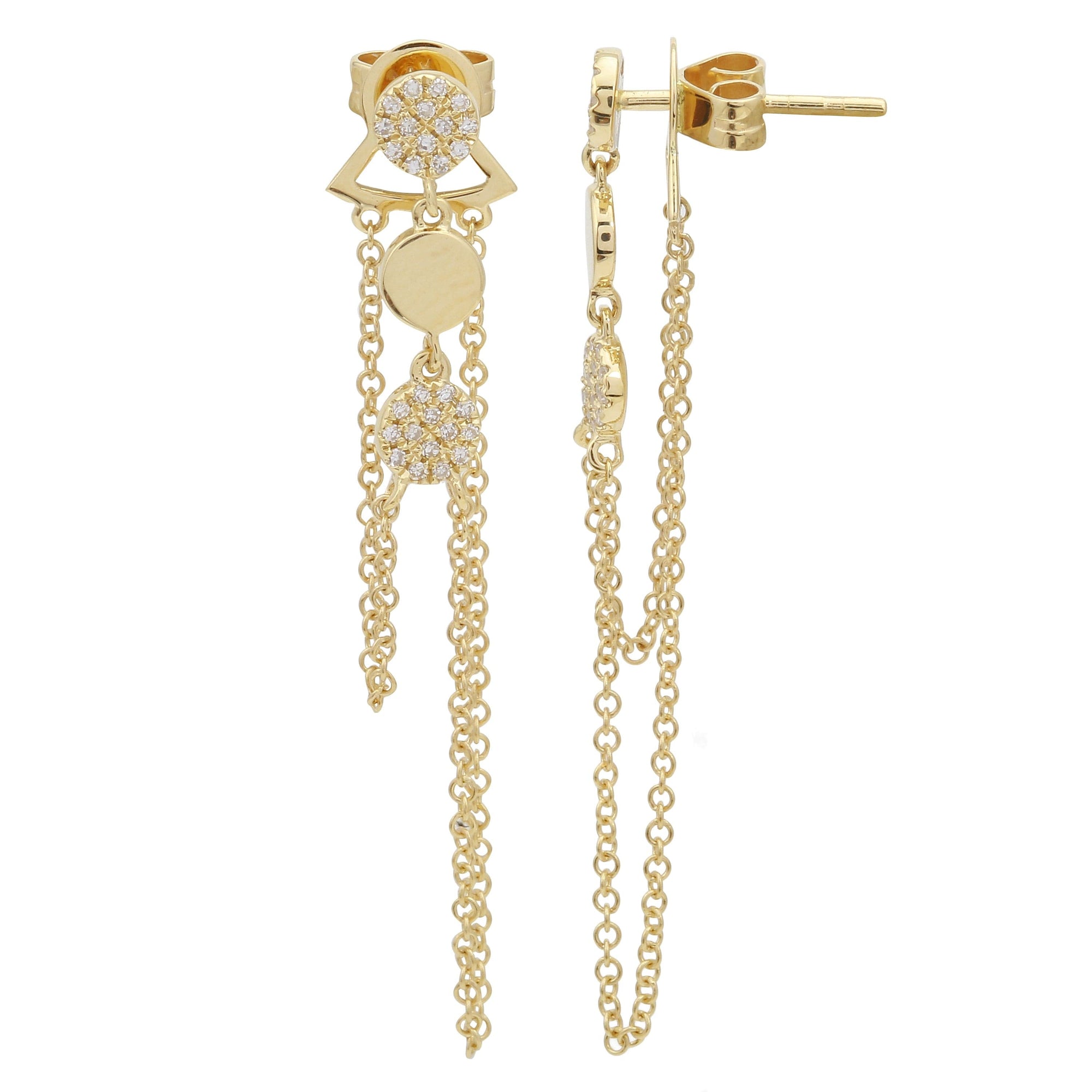 Dangle Chains Drop Earrings.