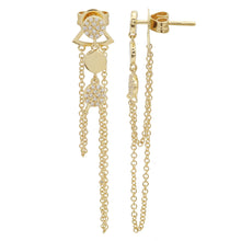 Dangle Chains Drop Earrings.