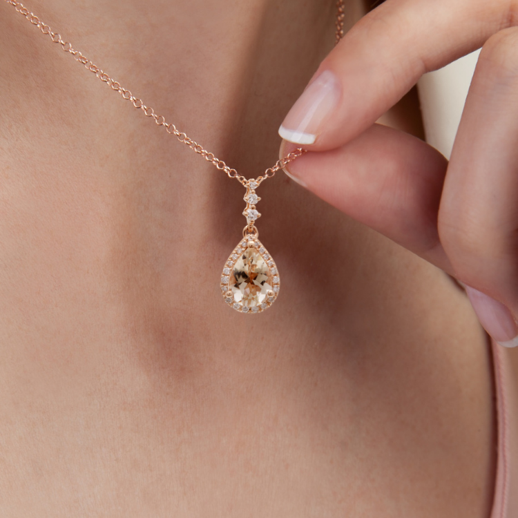 Pink Morganite Halo.