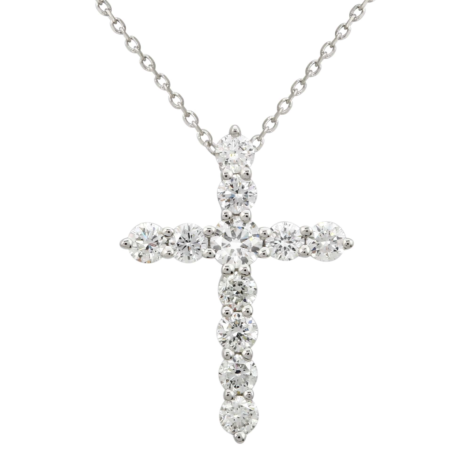 1/2 Carat Lab Grown Diamond Cross Pendant Necklace.