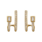 Baguette Lobe Cuff Earrings.