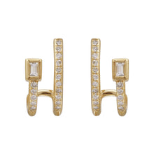 Baguette Lobe Cuff Earrings.