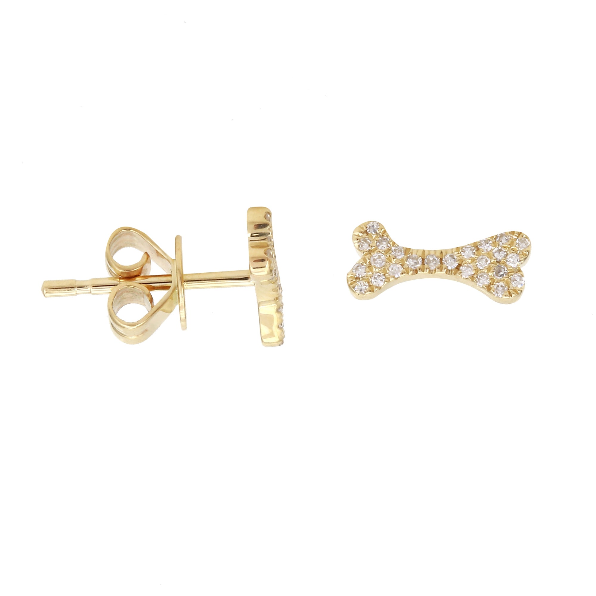 Dog Bone Stud Earrings.