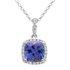 Blue Tanzanite Cushion Halo.