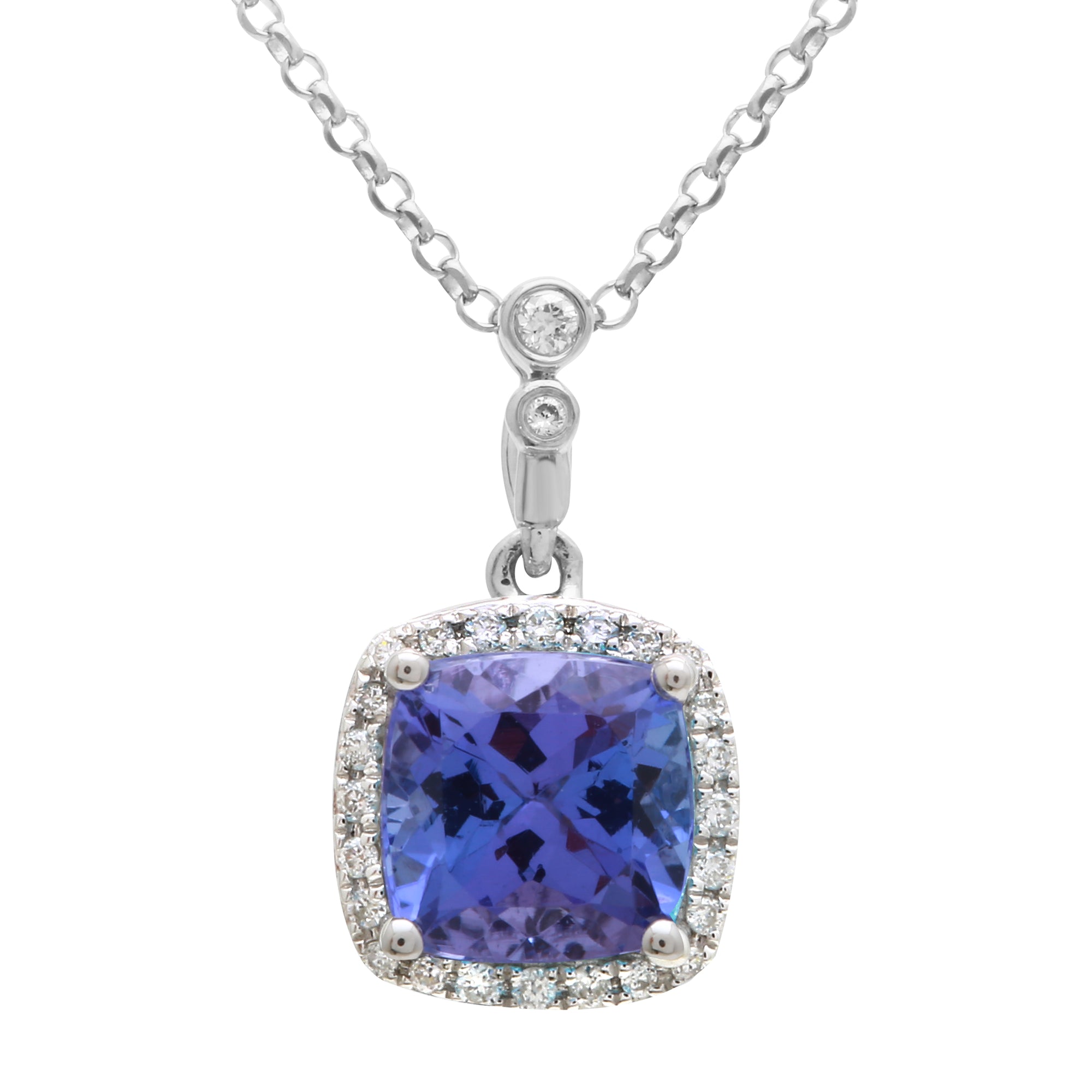 Blue Tanzanite Cushion Halo.