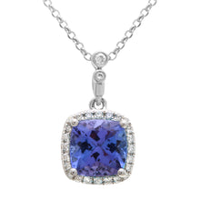 Blue Tanzanite Cushion Halo.