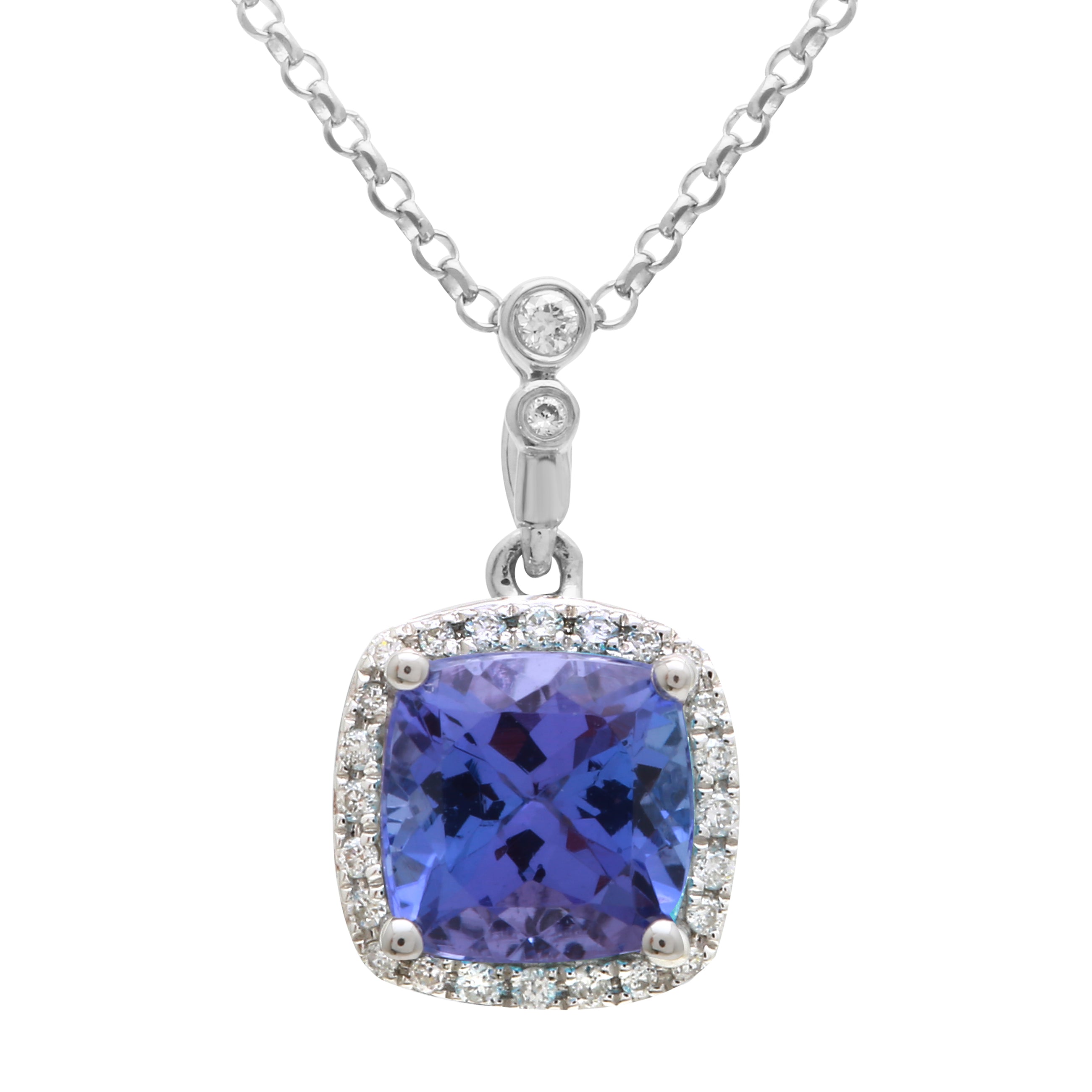 Blue Tanzanite Cushion Halo.