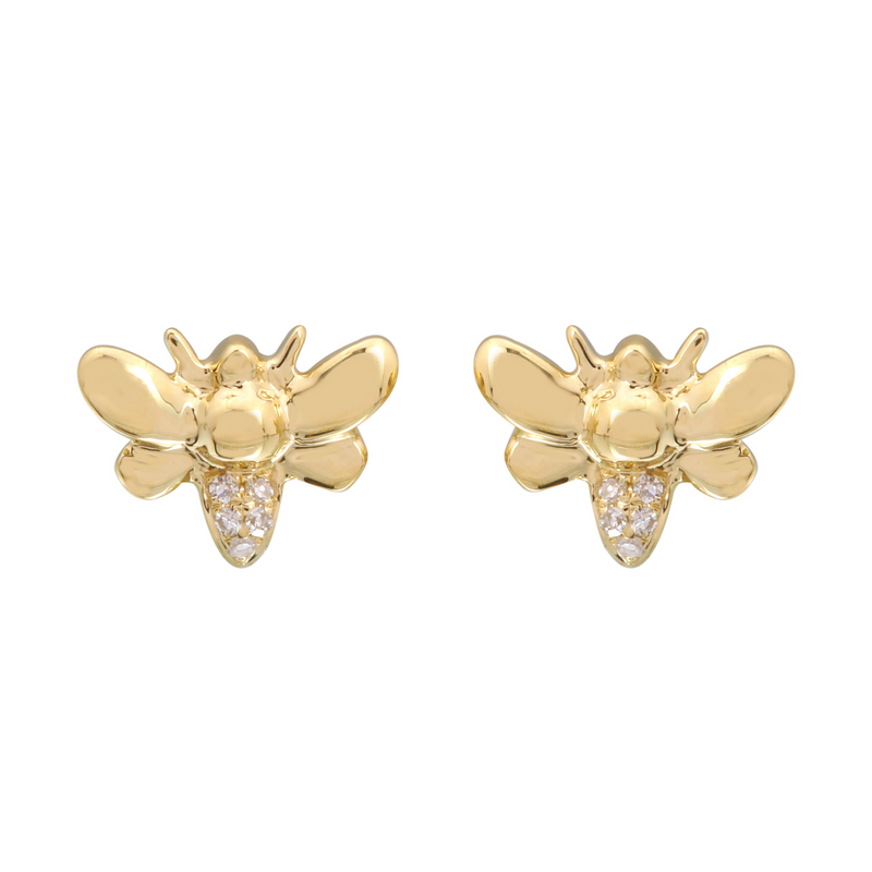Diamond Bee Earrings.