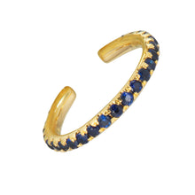 Blue Sapphire Single Ear Cuff.