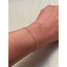 Diamond Bezel Charm Link Bracelet.