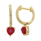 Heart Shape Drop Huggie Earrings.