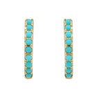 Beaded Turquoise Huggies.