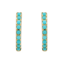 Beaded Turquoise Huggies.
