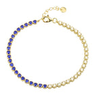 Half Lapis Half Diamond Tennis Bracelet.