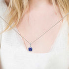 Blue Tanzanite Cushion Halo.