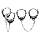 Diamond Double Handcuff Hoop Earring.