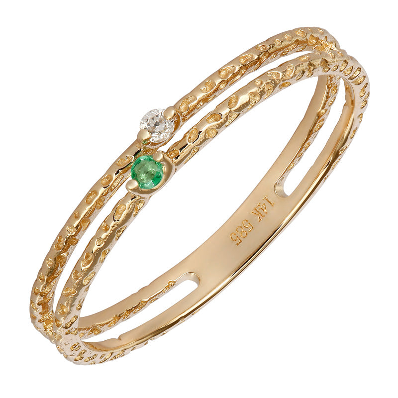 Textured Double Stack Ring.