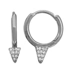Smooth Huggie Pave Spike Earrings.