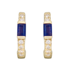 Gemstone Baguette Diamond Hoops.