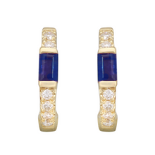 Gemstone Baguette Diamond Hoops.