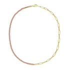 Half Paperclip Chain Turquoise Tennis Necklace.