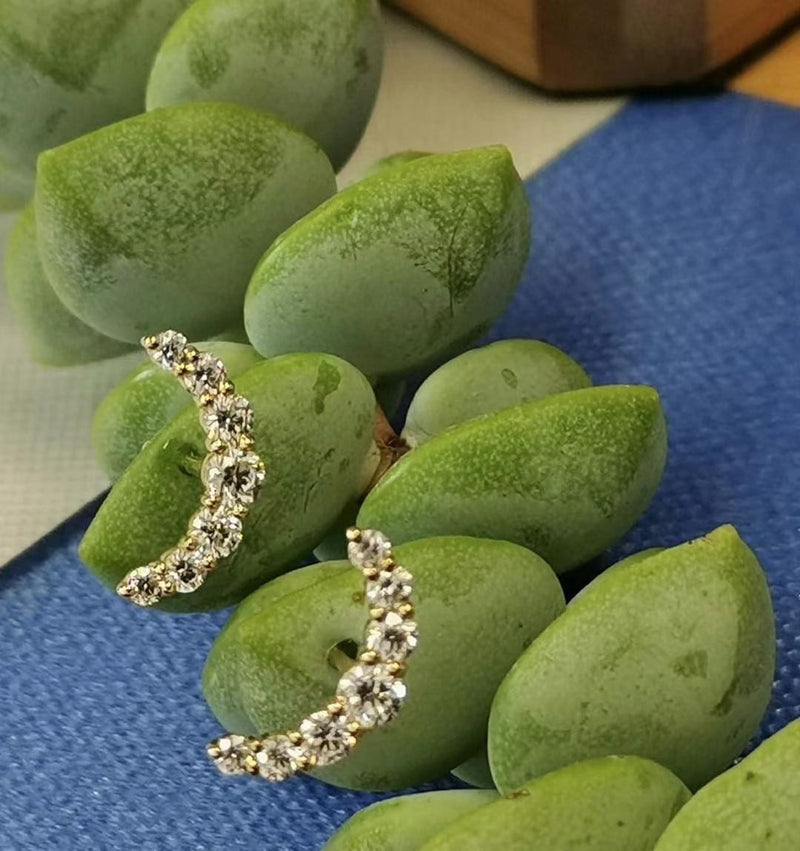 Lab Lab Grown Crescent Moon Studs.
