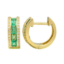 Wide Gemstone Huggies.