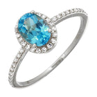 Oval Gemstone Halo Engagement Ring.