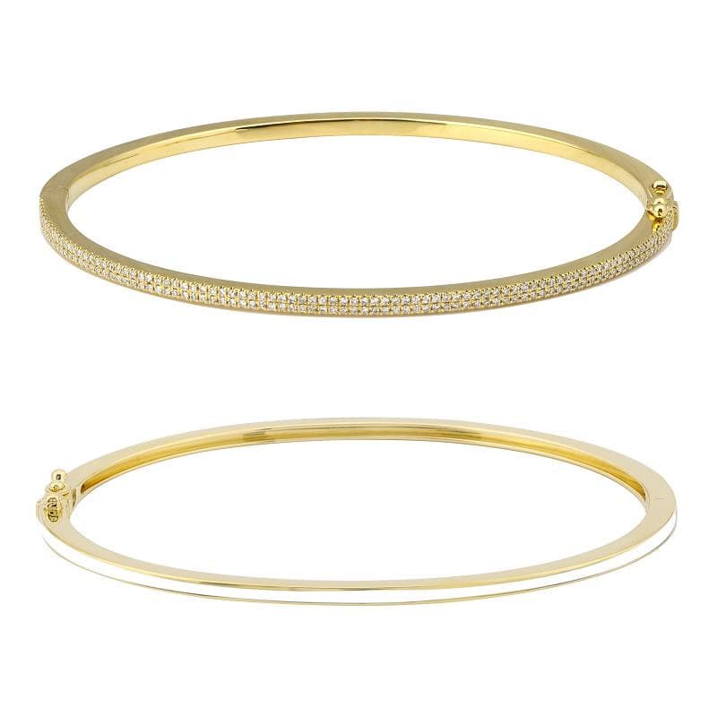 Half Enamel Pave Skinny Bangle.