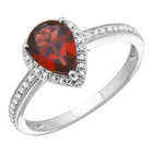 Rose Gold Amethyst Pear Engagement Ring.