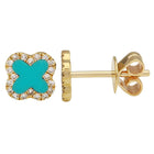 Gemstone Clover Earrings.