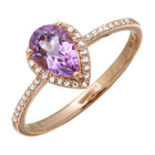 Diamond Tanzanite Pear Engagement Ring.