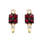 Gemstone Diamond Hoop Earrings.