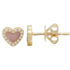 Mini Gemstone Halo Heart Studs.